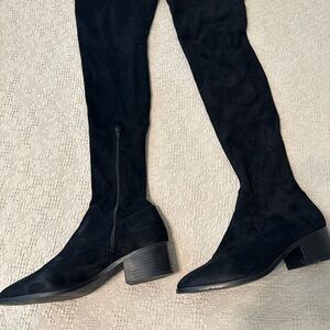 Steve Madden Black Suede Over-the-Knee Boots